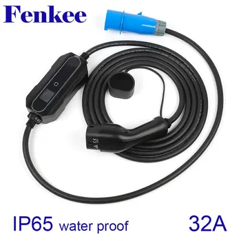 

Electric Vehicle EV Charger Type 2 32 Amp Portable EVSE, CEE Plug 220V-240V Car Charging Cable, IEC 62196-2