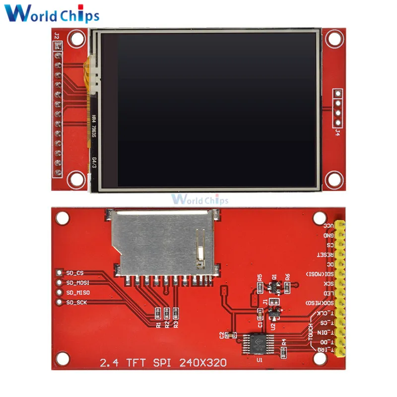 240x320 2," SPI TFT ЖК-дисплей сенсорный Панель серийный Порты и разъёмы модуль с PBC ILI9341 3,3 V 2,4 дюймов SPI последовательный Белый светодиодный Дисплей