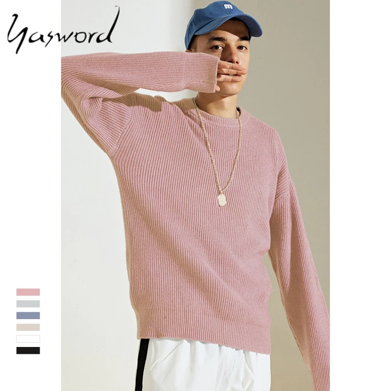 

Yasword 6 Colors Wool Sweater Solid Pure Color Men Autumn Fashion Round Neck Casual Knitted Pullover Man Sweatcoat Male Tops