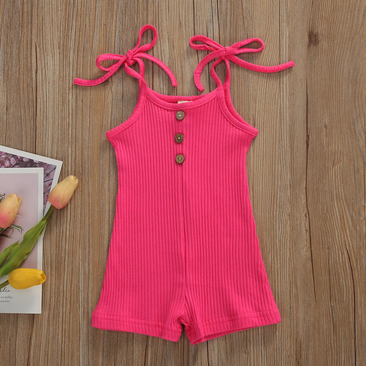 

Pudcoco Newborn Baby Girl Clothes Summer Solid Color Knitted Cotton Sleeveless Sling Romper Jumpsuit One-Piece Outfit Sunsuit