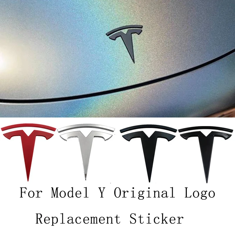 Оригинальный логотип на переднюю капот автомобиля замена наклейки для Tesla Model Y 2021