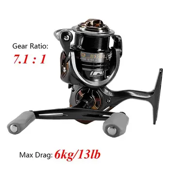 

DEUKIO 5+1 Bearings 7.1:1 High Speed Ratio Spinning Squid Fishing Reel Metal Spool Left Right Hand Exchangeable