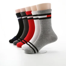 Новые детские носки на осень и зиму, модные хлопковые носки в полоску для мальчиков и девочек, От 3 до 12 лет детские носки