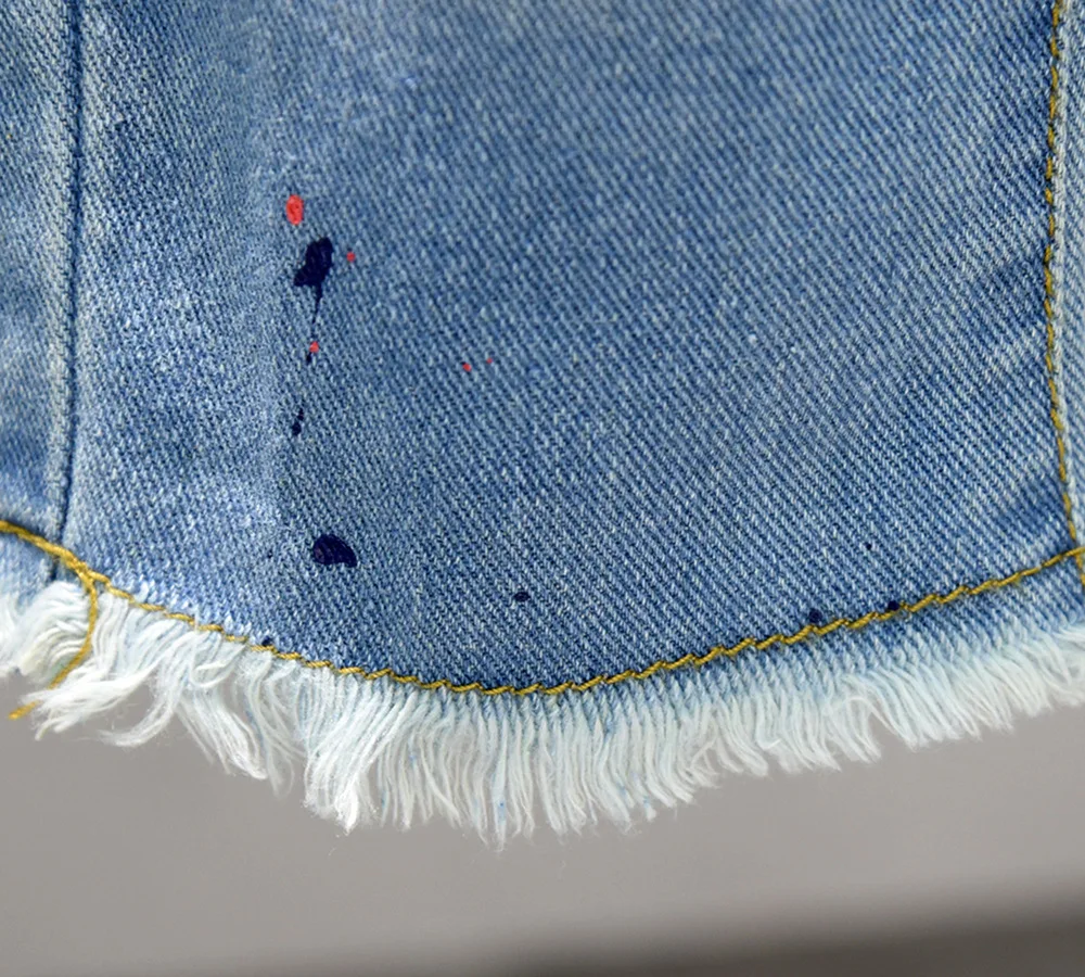 Spring Summer boys denim vest baby sleeveless jacket kids tops children coat ripped tassel star letter patch 2 to 7 yrs