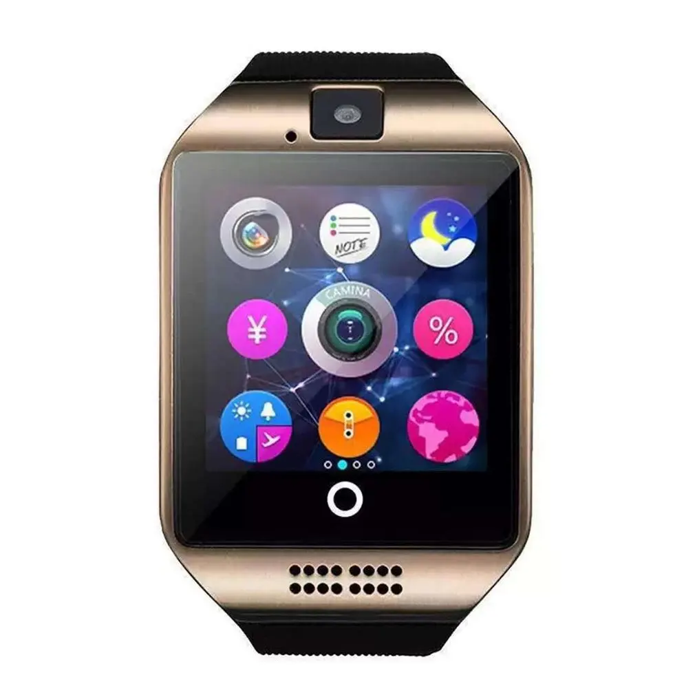 Bluetooth Смарт часы Q18 с камерой Facebook Whatsapp Twitter Синхронизация SMS Smartwatch поддержка SIM tf-карты для IOS Android