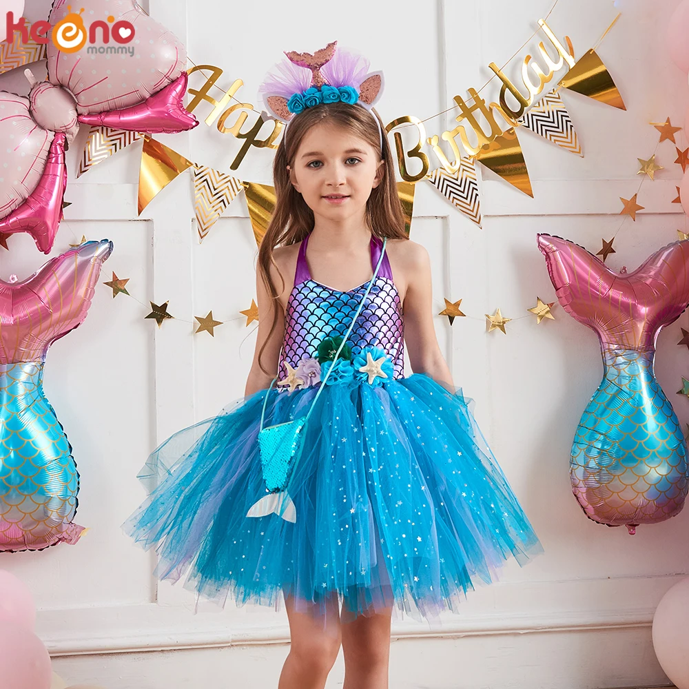 Princess Sequin Dress Costume Dress Girls Toddler Birthday Party Match Headband 