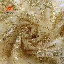 Ткань с золотыми блестками, африканская Женская кружевная ткань с пайетками, Прямая с фабрики, дешевая Высококачественная модная китайская ткань с пайетками