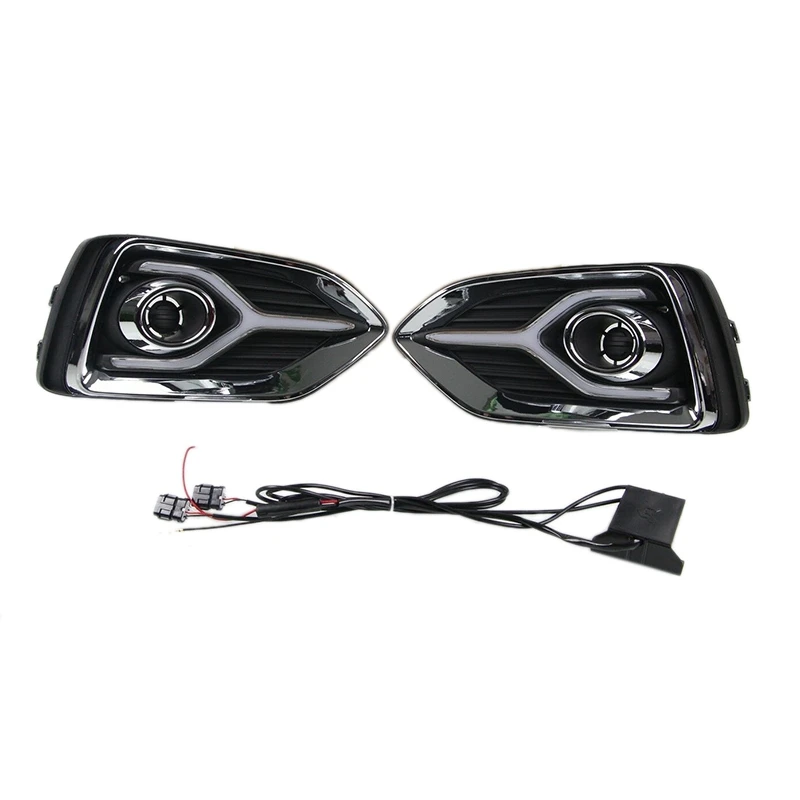 

For Hyundai Accent 2018-2019 DRL Daytime Running Fog Light with Turn Signal Lamp
