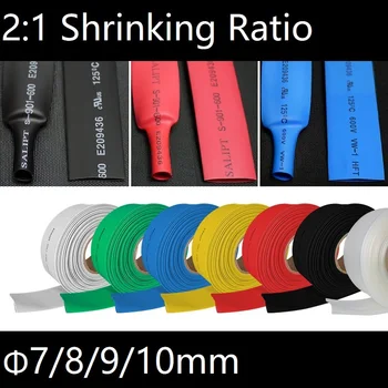 

Diameter 7 8 9 10 mm Polyolefin 2:1 Heat Shrink Tube Cable Sleeve Insulated Wire Wrap Case Heatshrink DIY Line Connector Repair