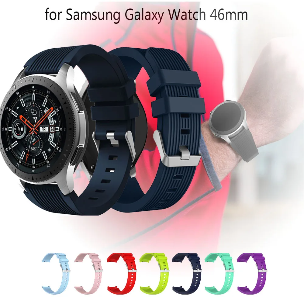 Спортивный мягкий силиконовый браслет ремешок для наручных часов Samsung Galaxy Watch 46