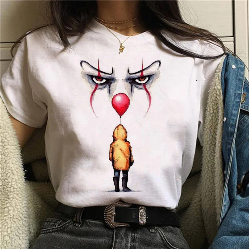 Странные Вещи Pennywise Майкл Майерс Джейсон Voorhees Хэллоуин ужас Ouija Ropa Camiseta Das Mulheres Футболка Топ Haut Femme