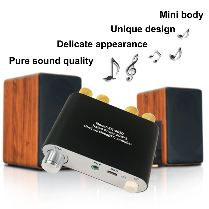 50W 50W bluetooth 5 0 Wireless Stereo TPA3116 2 50W Audio Power Amplifier USB 3 5mm Aux AMP Amplificador