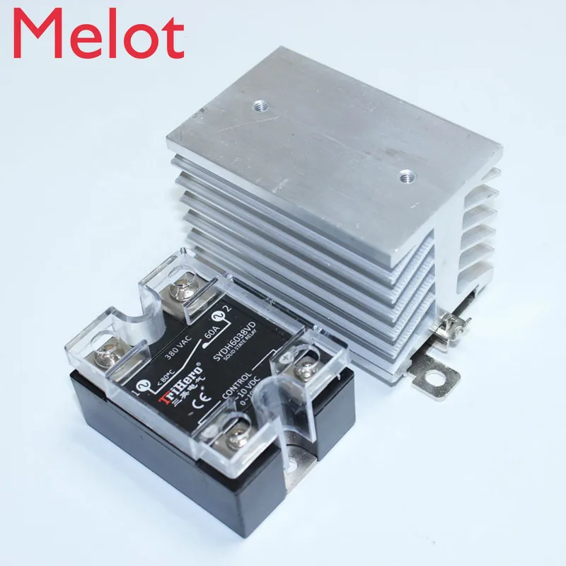

SQR Linear control single phase solid state relay module SSR 0-10V,SSR-60VD with DIN rail mount heatsink