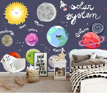 

[Self-Adhesive] 3D Cartoon Planet WG236 Wall Paper mural Wall Print Decal Wall Murals Belly