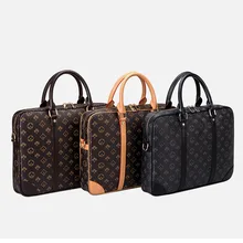 Fashion Crossbody Bags Computer Handbag Printed Leather Business Briefcase Men/Women Messenger Bag 14 Inches Laptop Shoulder Bag