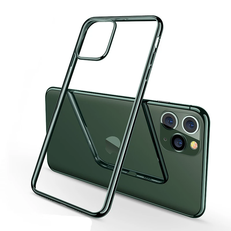 Полночно-зеленый чехол с покрытием для iPhone 11 Pro Max роскошный мягкий силиконовый