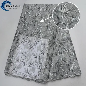 

Alisa Embroidery Design Voile Lace Fabrics 2019 Best Quality French Tulle Lace Fabrics With Sequins And Beads For Wedding Dress