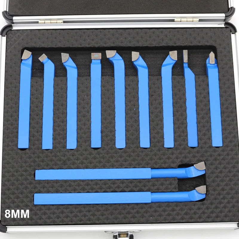 

Hot 11 Pcs Carbide Tip Tipped Cutter Tool Bit Cutting Set Tools for Metal CNC Lathe XJS789