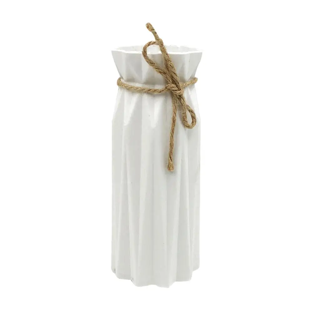 Оригами, пластиковая ваза, белая имитация керамики, цветочный горшок, искусственные композиции, контейнер для цветов, вечерние украшения для дома - Цвет: White