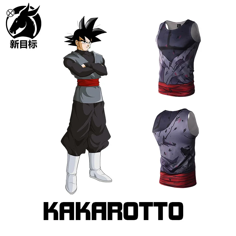 Аниме Dragon Ball Гоку Печатный мускул жилет Молодежный летний спортивный фитнес популярный тонкий жилет для бега стиль