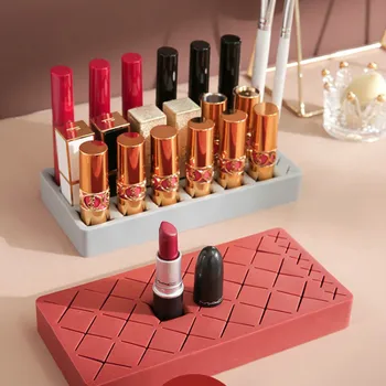

Silicone lipstick rack lipstick storage box girl heart multi grid put eyebrow pencil grid