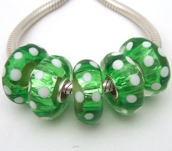 

JGWG1912 5X 100% Authenticity S925 Sterling Silver Beads Murano Glass beads Fit European Charms Bracelet diy jewelry Lampwork