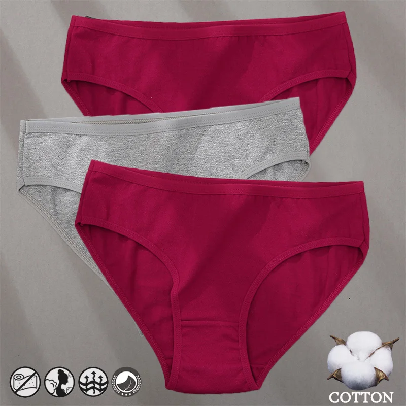 Bragas de algodón con patrón de diseño Jacquard para mujer, ropa interior Sexy, lencería femenina, calzoncillos íntimos de Color sólido