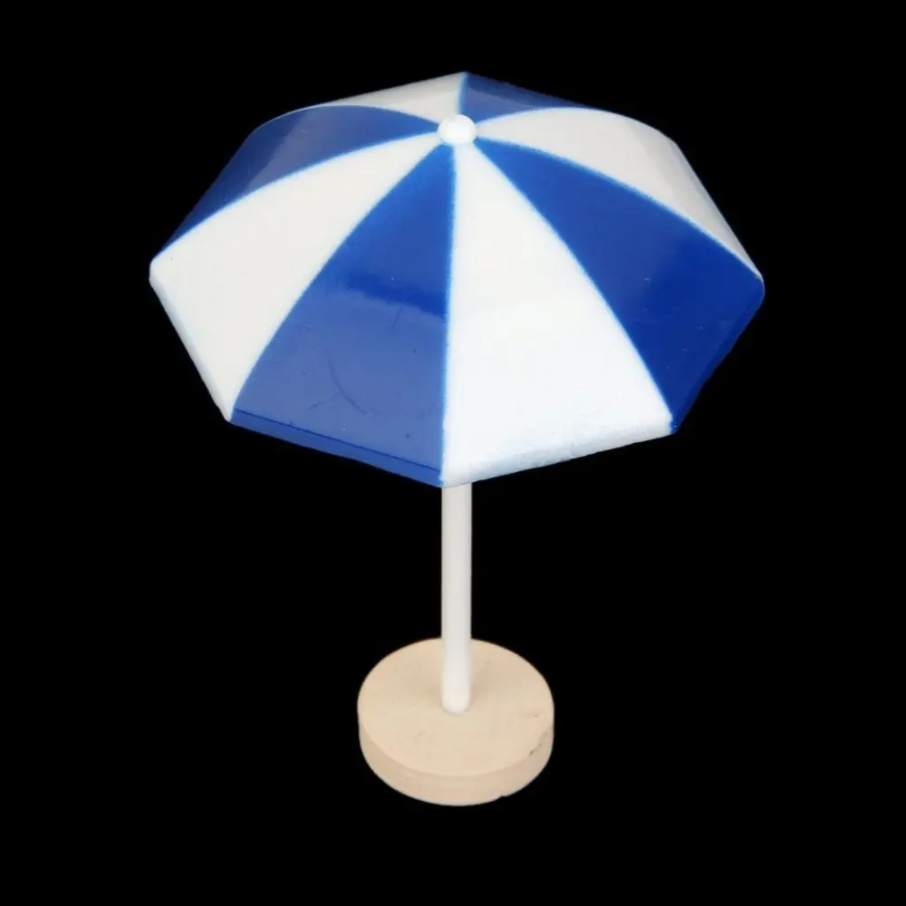

Beach Sun Umbrella Miniature Landscape Bonsai mini house Decor (Blue)