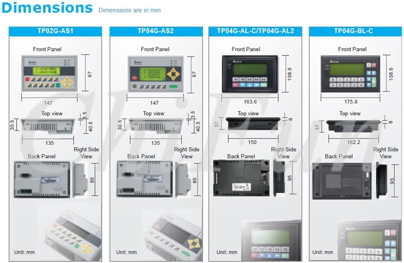 Delta TP04P-32TP1R Text Panel HMI with built-in PLC Digital input/output module