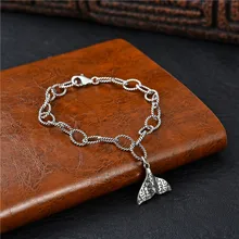 Корейская версия Серебро S925 Ретро КИТ хвост кулон вера женский модный эксклюзивный браслет