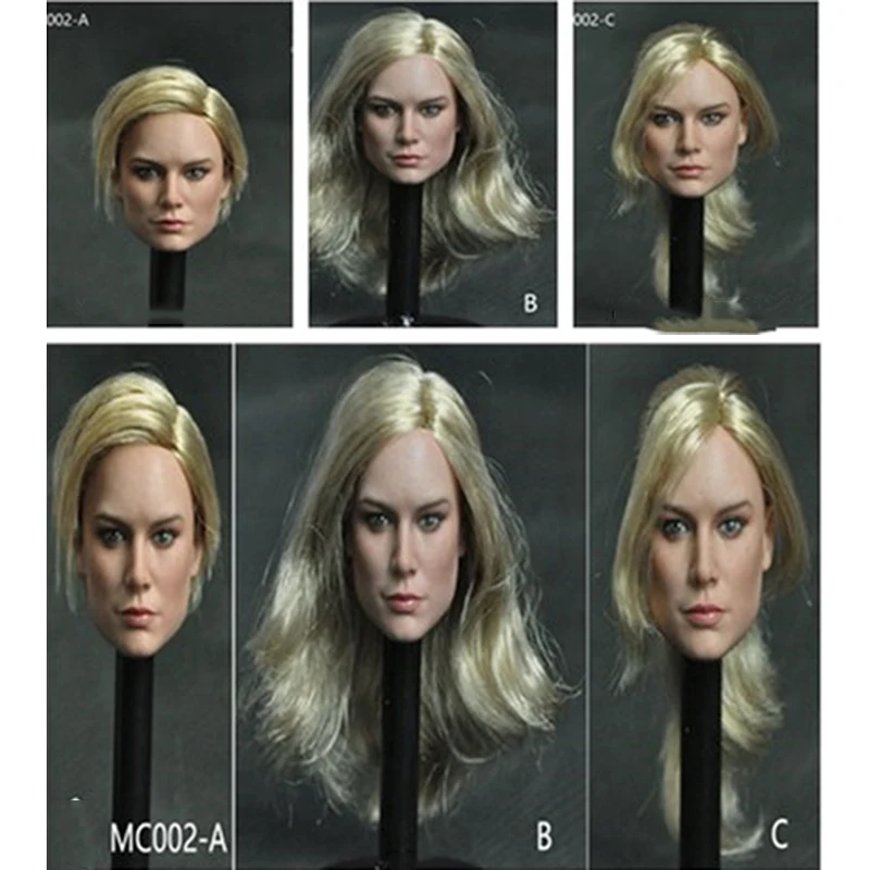

In stock 1/6 MC002 Brie Larson Female Head Sculpt with Long Hair for 12''Action Figures