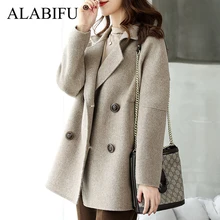 ALABIFU зимняя одежда Короткое шерстяное пальто женское пальто корейское осеннее шерстяное пальто модная куртка элегантная смесь casaco feminino