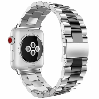 

SOONHUA Adjustable Stainless Steel Watch Band Strap Replacement Clasp Watch Bracelet Straps For Apple Watch 38mm to 42mm​