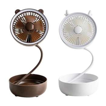 

USB Fan Desktop Spray Humidifying Fan Rechargeable Mini Office Folding Small Fan with Aromatherapy Fill Light