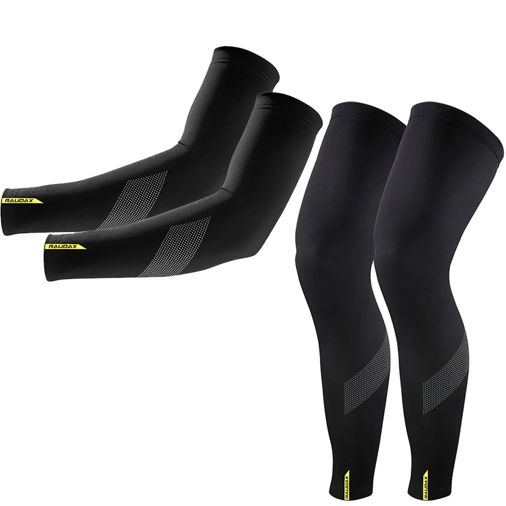 Sun Protection Arm Sleeves Arm Sleeves Cooling Arm Sleeves Raudax Summer Leg Warmers Black UV Protection Cycling Arm Warmer Breathable Bicycle Running Racing MTB Bike Leg Sun Protection