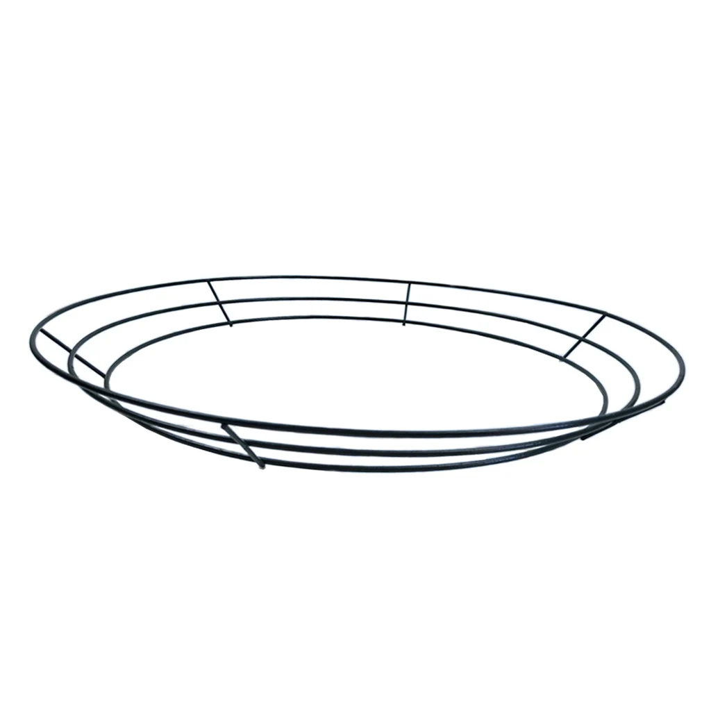 1pc 12''/14''/16'' Floral Metal Wire Wreath Frame Of Artificial Flower For Christmas Wedding Backdrop Wall Decor
