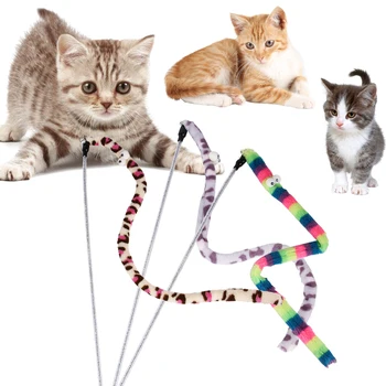 

1PC Teaser Feather Toys Kitten Funny Rod Cat Wand Toys Plush Cat Stick Toy Kitten Catcher Teaser Wand with Bell Interactive Toy