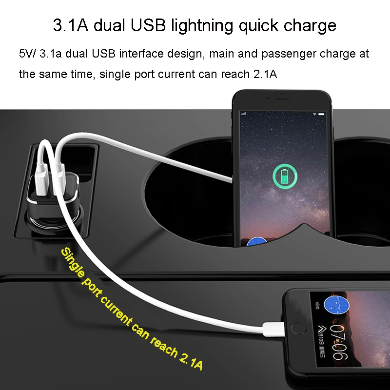 3.1A Dual USB Автомобильное зарядное устройство Универсальный мобильный телефон автомобильное зарядное устройство с светодиодный дисплей для Xiaomi samsung S9 iPhone X XS Plus