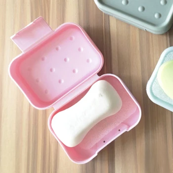 

Dual-use Soap Drain Dish Box Shower Soap Storage Travel Portable Plastic Sealed Simple Organizer Case for Bathroom Supplies