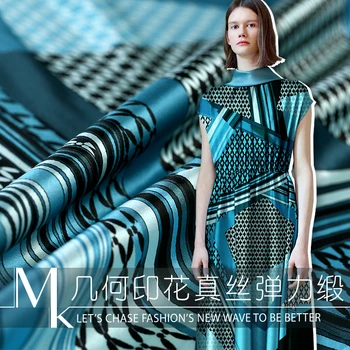 

106cm silk stretch satin fabric meter digital printed fabric 19mm shirt dress silk fabric for dress wholesale silk cloth