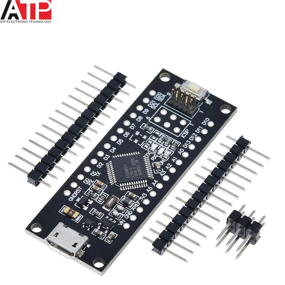 SAMD21 M0-Mini. 32-битный процессор ARM Cortex M0 ядро. Шпильки распаянные. Совместимость с Arduino