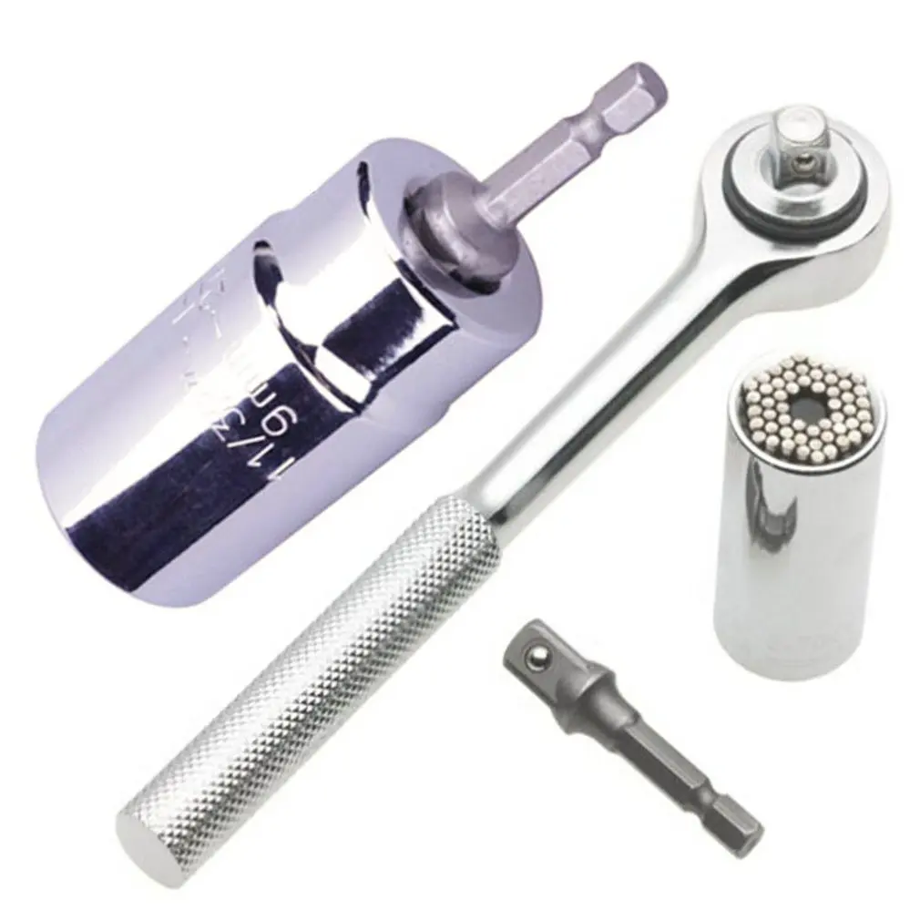 

Universal Sleeve Multi-Function Ratchet Sleeve Post Wrench 3/8 Post Alloy Steel Steel Magic Sleeve Set
