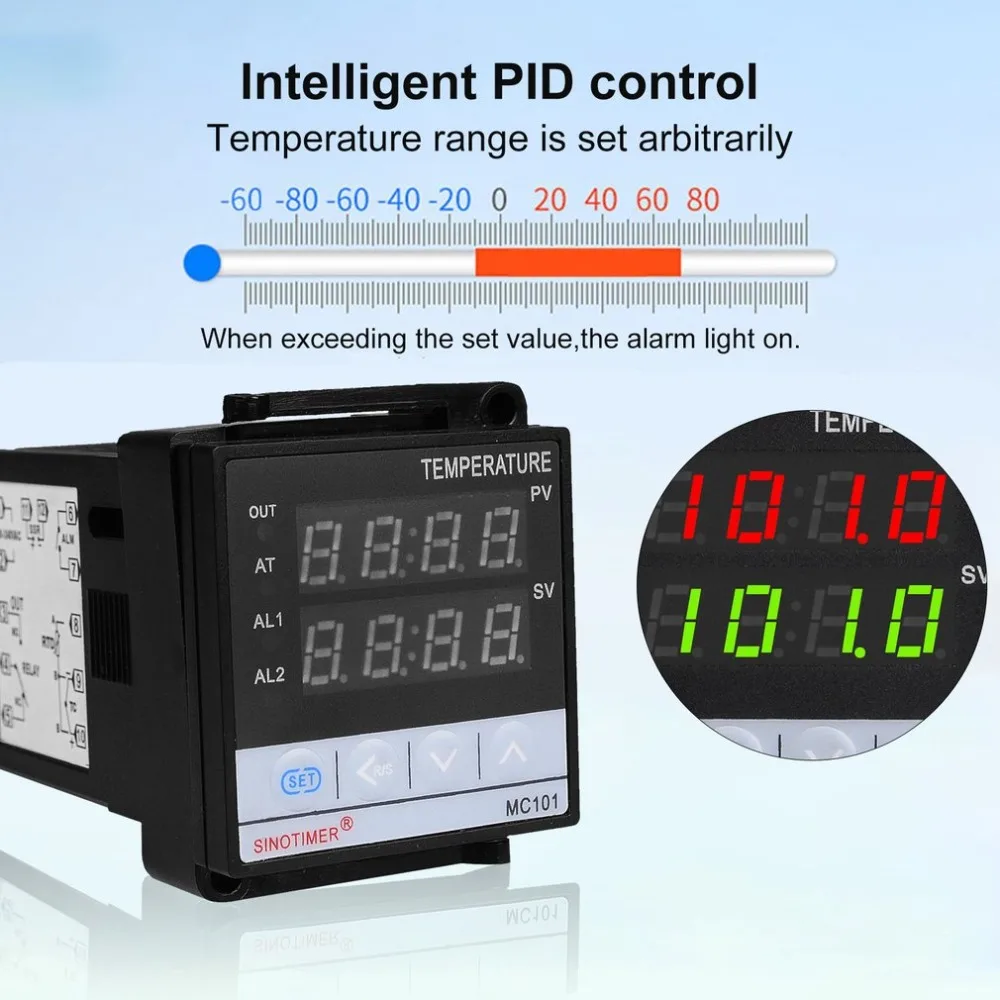 SINOTIMER короткий корпус вход PID регулятор температуры Термостат трехфазный регулятор питания релейный выход охладитель сигнализации