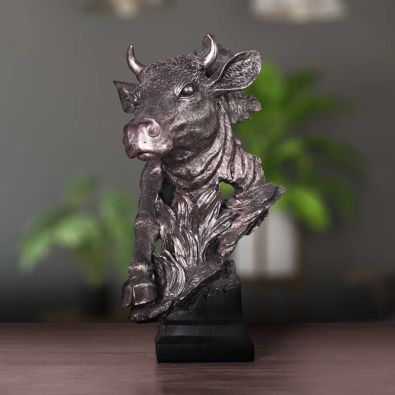 VILEAD More Size Resin Hollow Animal Figurines Imitation Copper Creative Decorative Ornaments Office Soft Decoration Accessories