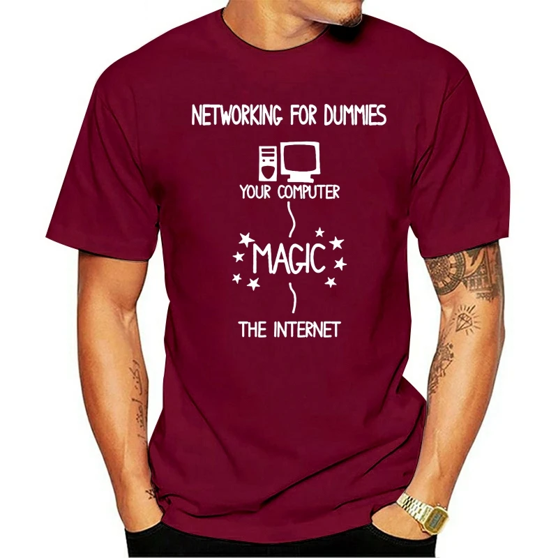 

2020 Leisure Fashion 100% Cotton O-neck T-shirt NETWORKING FOR DUMMIES Mens Funny Geek Nerd It Computer Gift Programmer