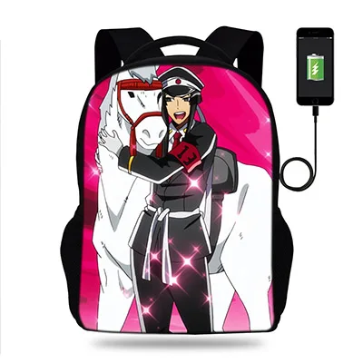 Школьные сумки Популярные Аниме Nanbaka Печать Рюкзаки ранец для детей ортопедические mochila escolar Usb порт Книга сумка - Цвет: K7833