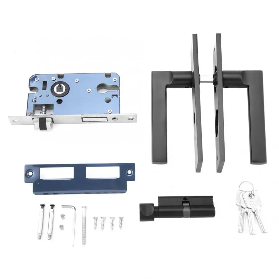 

Modern Style Aluminium Alloy Room Interior Door Lock Handle Furniture Hardware