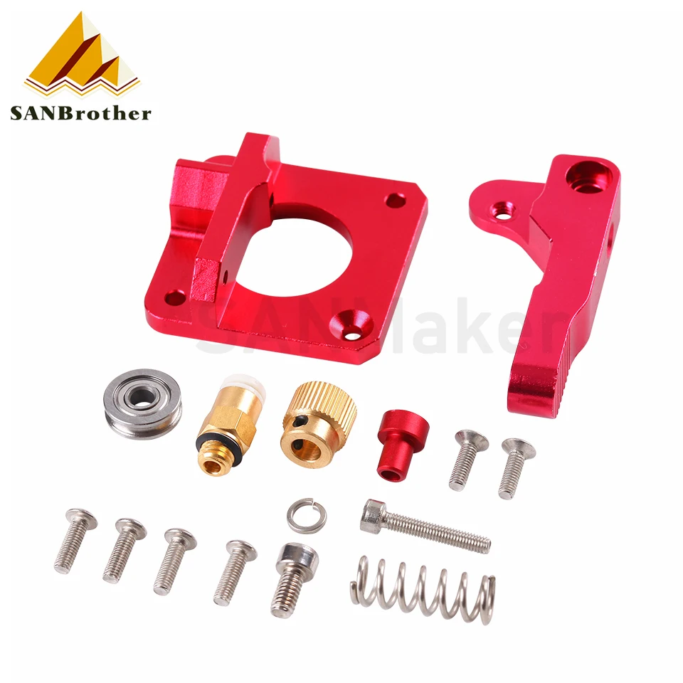

MK8 MK9 Red Extruder For 3D Printer Aluminum Block All Metal Bowden Exruder Kit Right Left Hand 1.75mm Filament CR-7 CR-10
