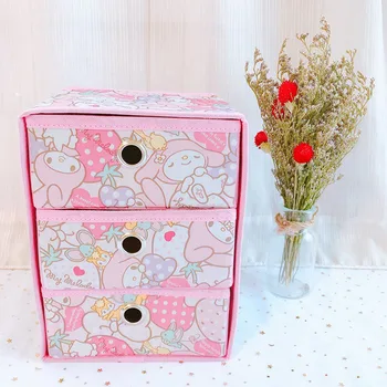 

Three Layers Drawer Storage Box Cartoon My Melody Little Twin Stars Sumikko Cute Totoro Flodable Makeup Cosmetic Case Organizer