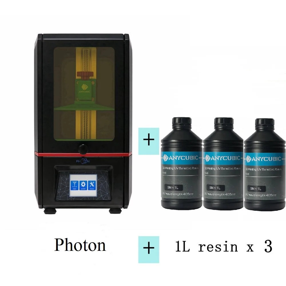 photonAdd 3L resin ANYCUBIC Photon 3d принтер SLA УФ Смола 3d Принтер lcd Высокоточный светильник-отверждение Impresora настольный сенсорный экран Imprimante 3d - Цвет: photonAdd 3L resin